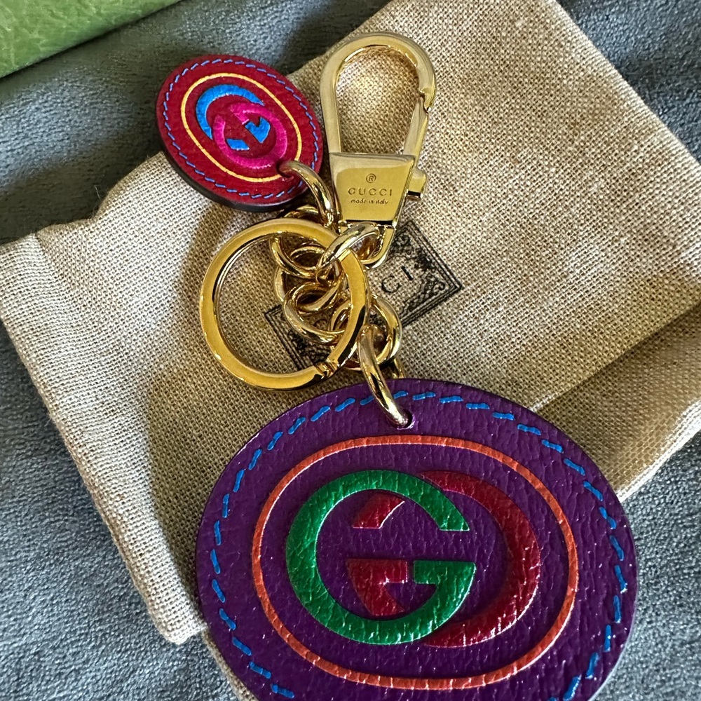 Gucci Multicolor Leather Keychain